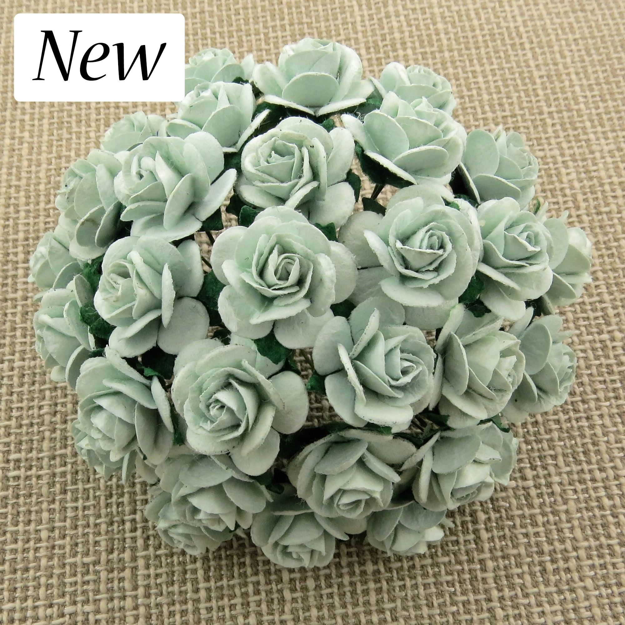 100 PALE BLUE MULBERRY PAPER OPEN ROSES
